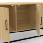 Voir la diapositive 6 : ID MARKET Buffet bas 113 cm DETROIT 3 portes bois et noir design industriel
