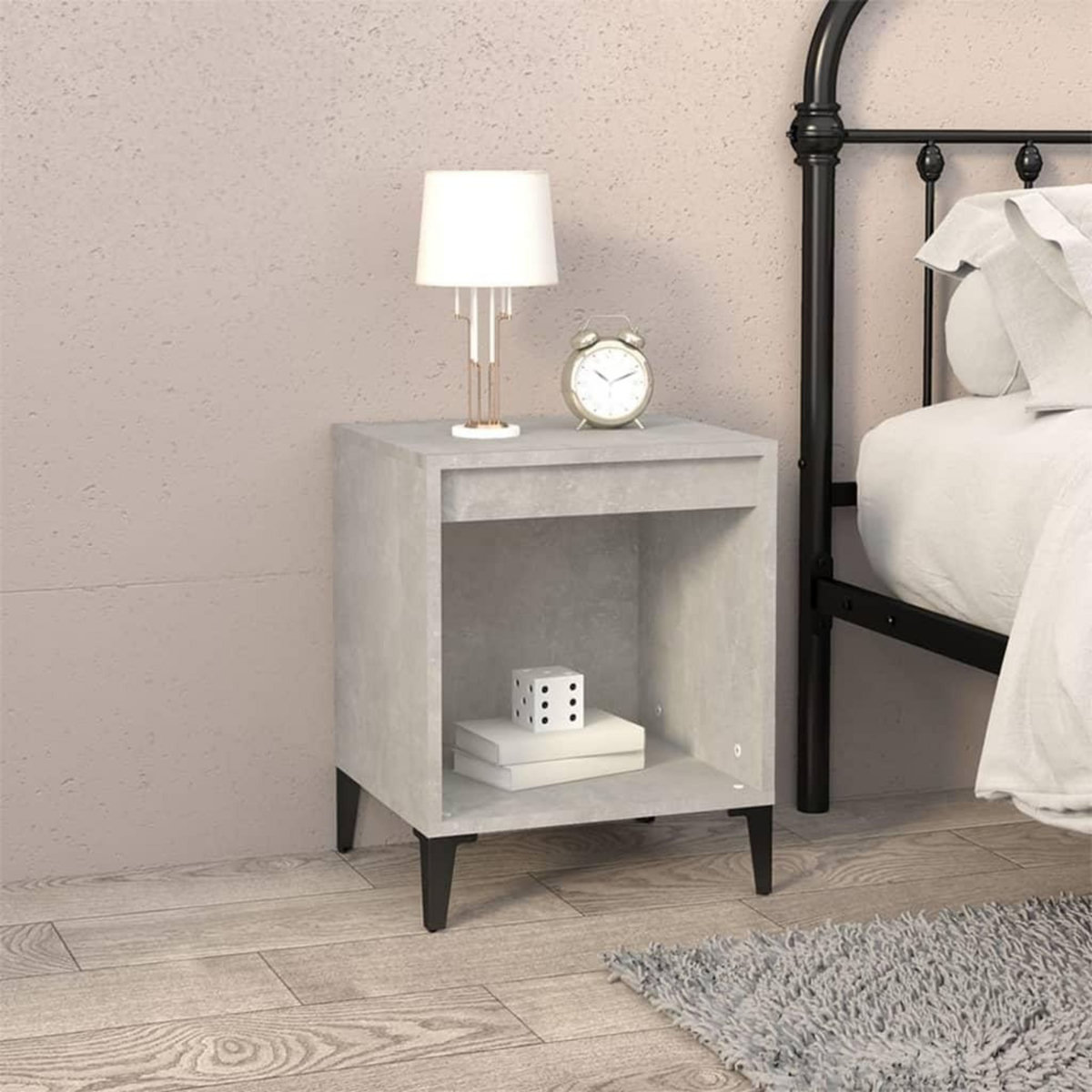 VIDAXL Tables de chevet 2 pcs Gris beton 40x35x50 cm