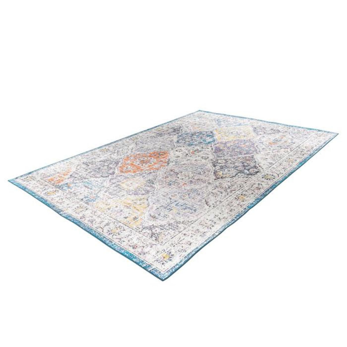 Paris Prix Tapis Vintage à Motifs  Rhodin  Multicolore