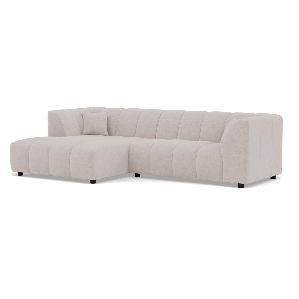 LISA DESIGN Curtis - canapé d'angle gauche 4 places avec accoudoir en tissu texturé