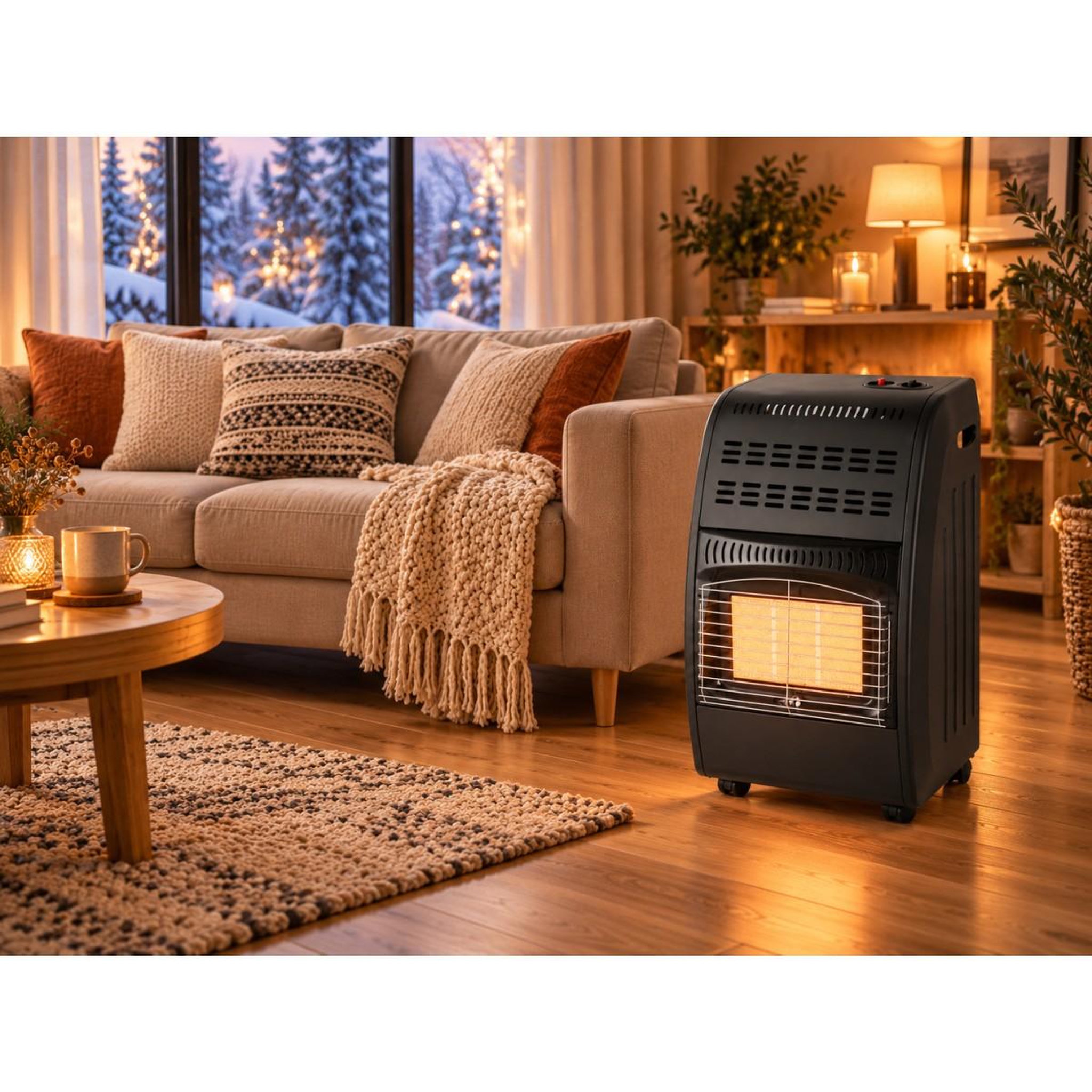 Voir la diapositive 5 : INTEC Poêle à gaz 4200W Nova Confort + Tuyau & Détendeur Butane Chauffage d'apppoint mobile Noir Chauffe Rapide Sécurité ODS INTEC