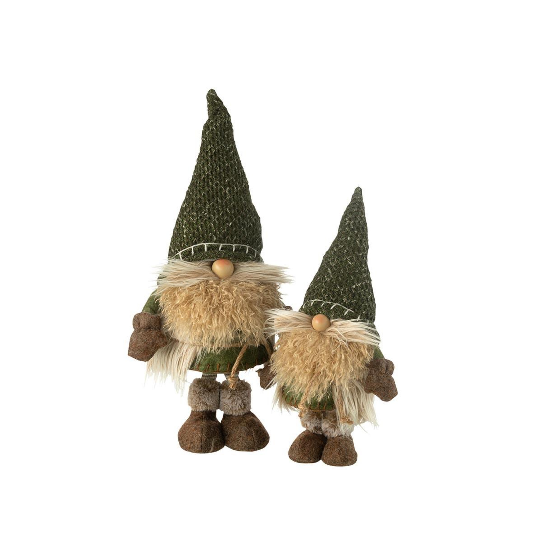 Voir la diapositive 2 : J-LINE Statue déco lutin  tricot  60cm multicolore