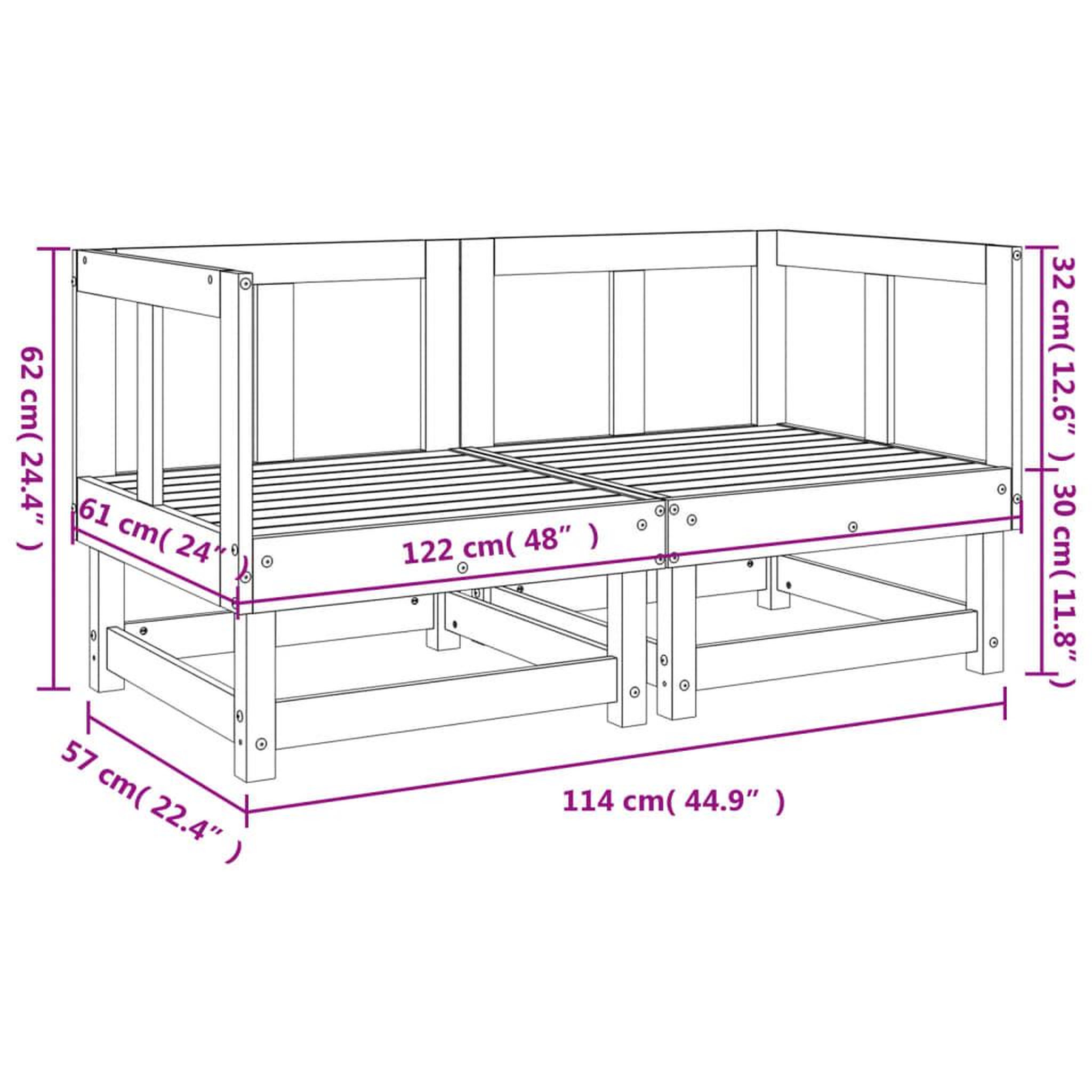 Voir la diapositive 6 : VIDAXL Canapes d'angle de jardin 2 pcs bois massif douglas