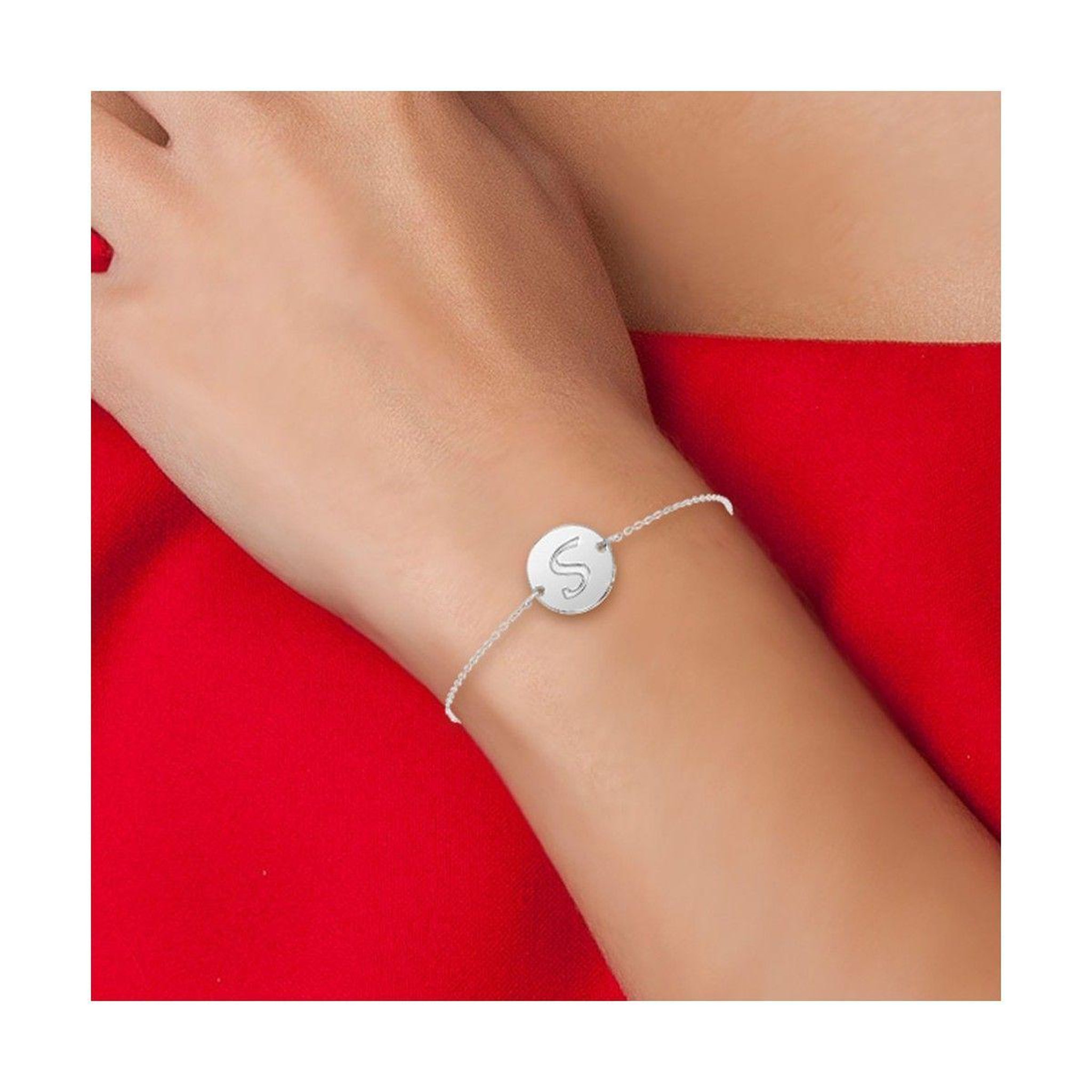 Voir la diapositive 2 : SC CRYSTAL Bracelet lettre S en acier inoxydable par SC Crystal