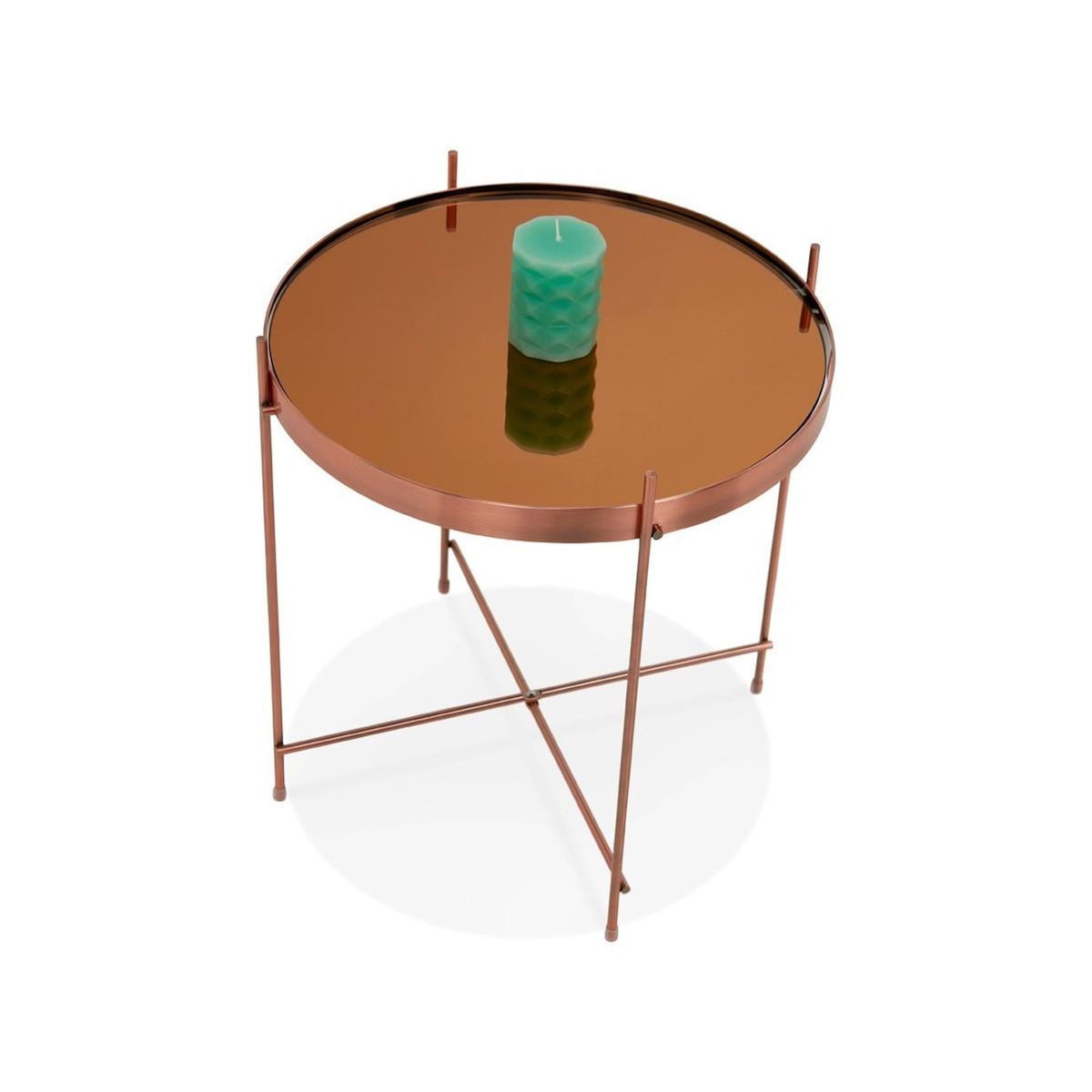 Paris Prix Table d'Appoint Ronde Pliable  Minois  45cm Cuivre