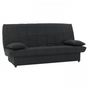 Voir la diapositive 3 : MARKET24 Banquette clic clac 3 places - Tissu noir - Style Contemporain - L 190 x P92 cm - MILA