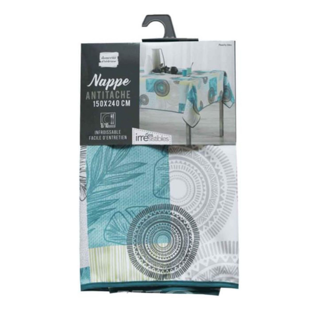 Paris Prix Nappe Antitache  Peachy  150x240cm Bleu