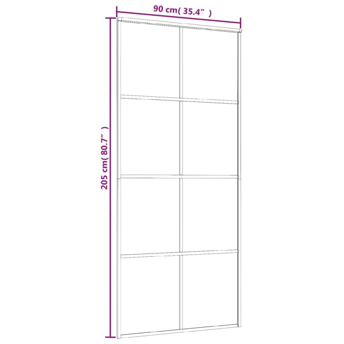 VIDAXL Porte coulissante Verre ESG depoli et aluminium 90x205 cm Blanc