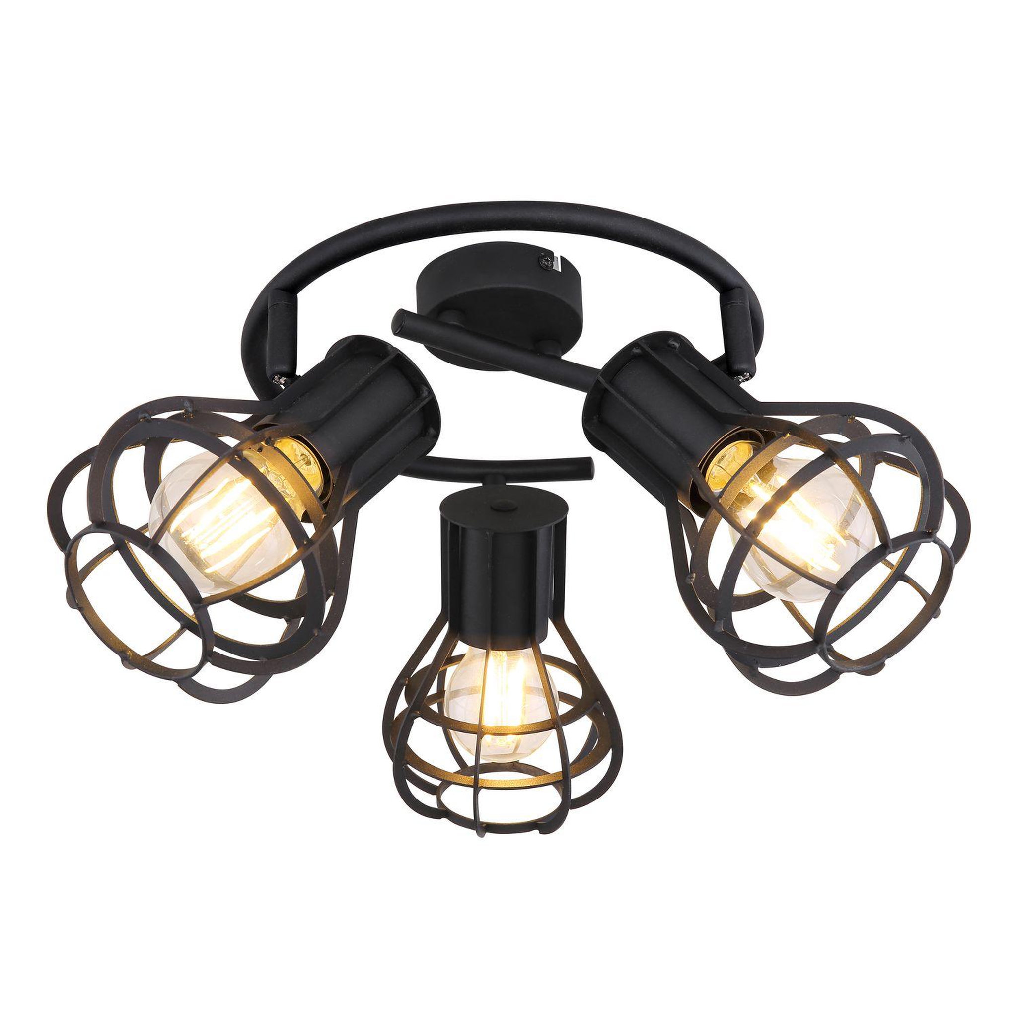 GLOBO Spot plafonnier rond design industriel clastra - noir