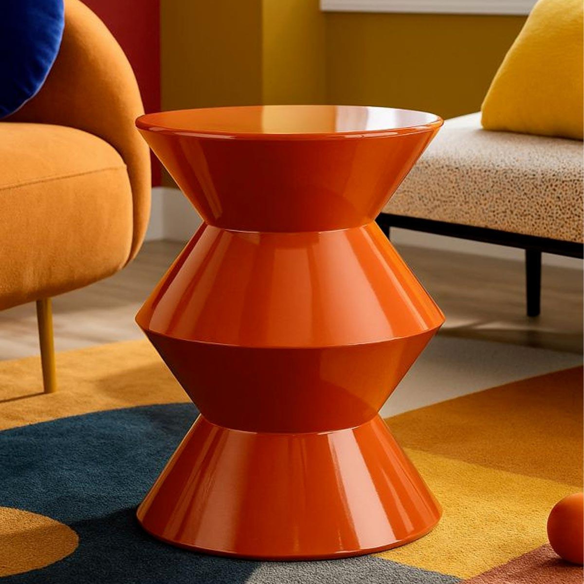 Voir la diapositive 4 : Paris Prix Table d'appoint en métal  zag  45cm orange