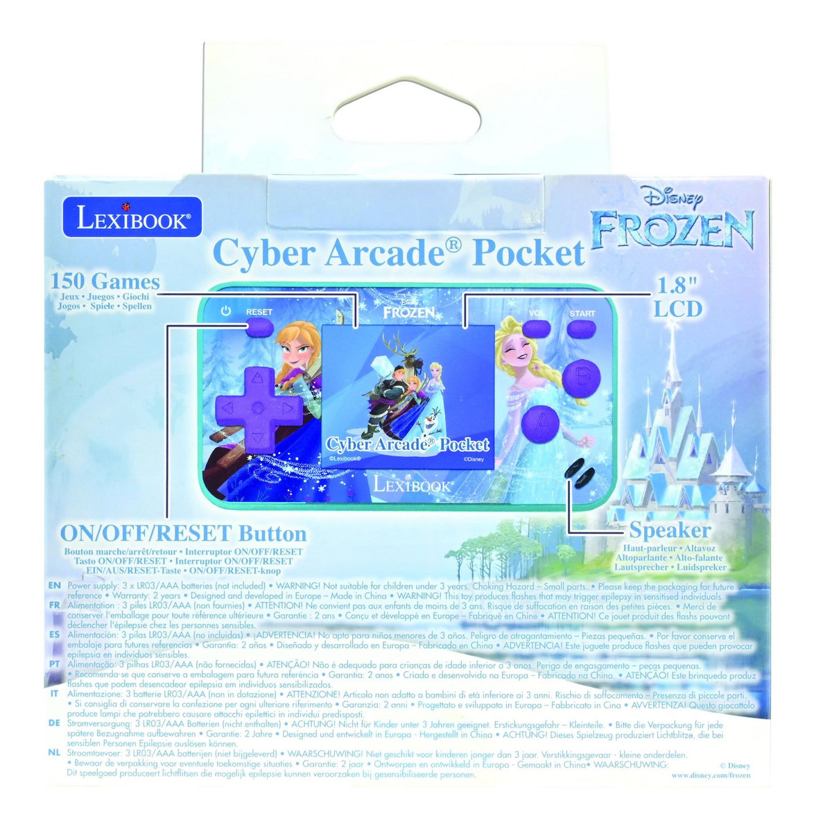 Lexibook Mini Console de jeux portable couleur La reine des neige Cyber Arcade Pocket
