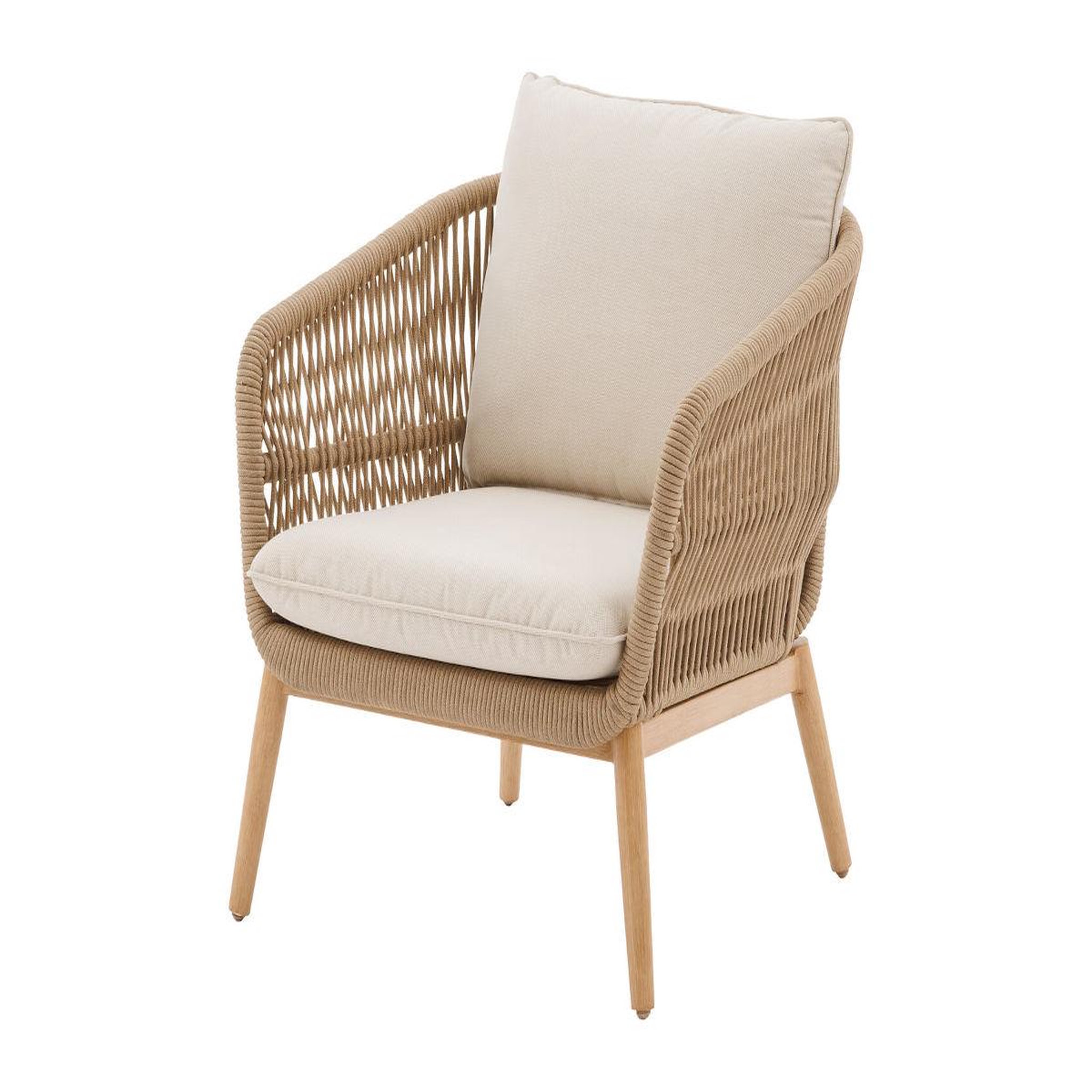 Voir la diapositive 5 : HESPERIDE Salon de jardin alu effet bois brossé orissa taupe - 5 places - hespéride