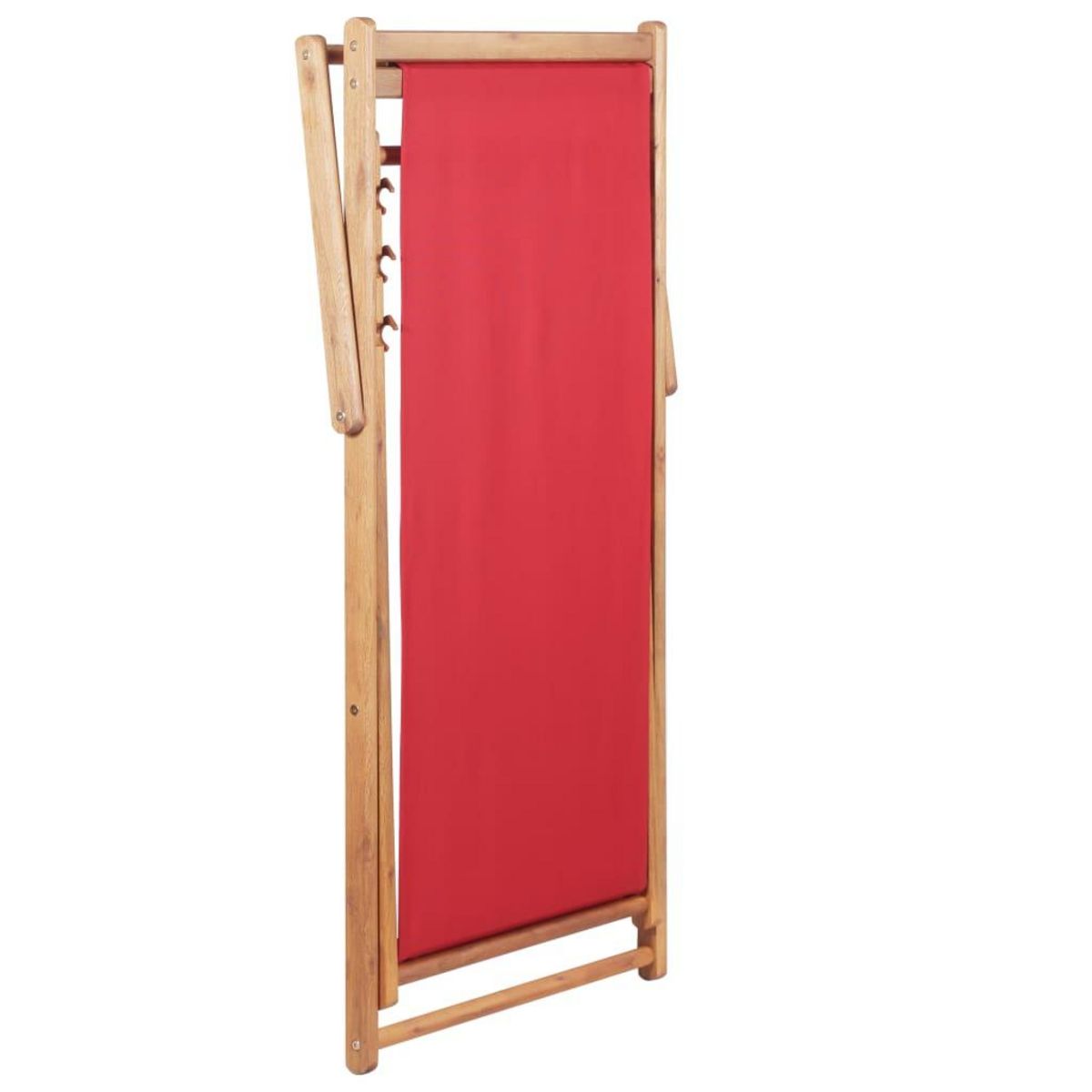 VIDAXL Chaise pliable de plage Tissu et cadre en bois Rouge