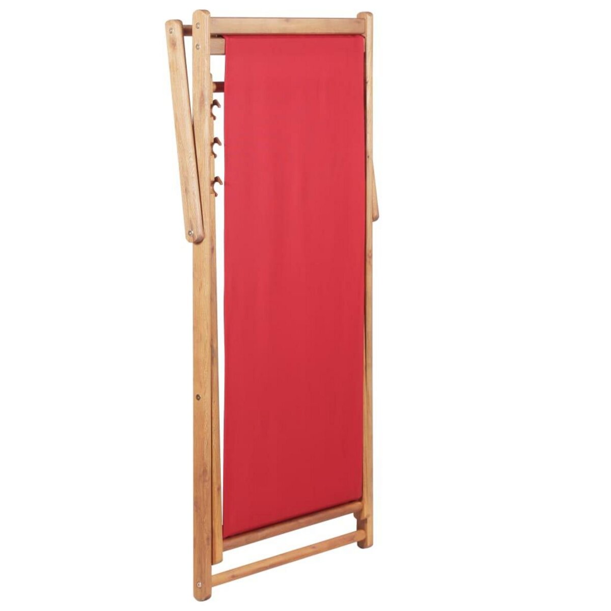 VIDAXL Chaise pliable de plage Tissu et cadre en bois Rouge