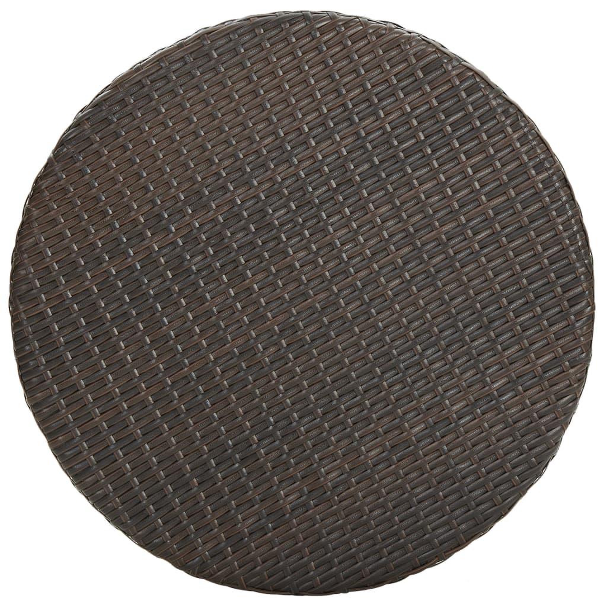 Voir la diapositive 4 : VIDAXL Ensemble de bar de jardin 3pcs coussins Resine tressee Marron