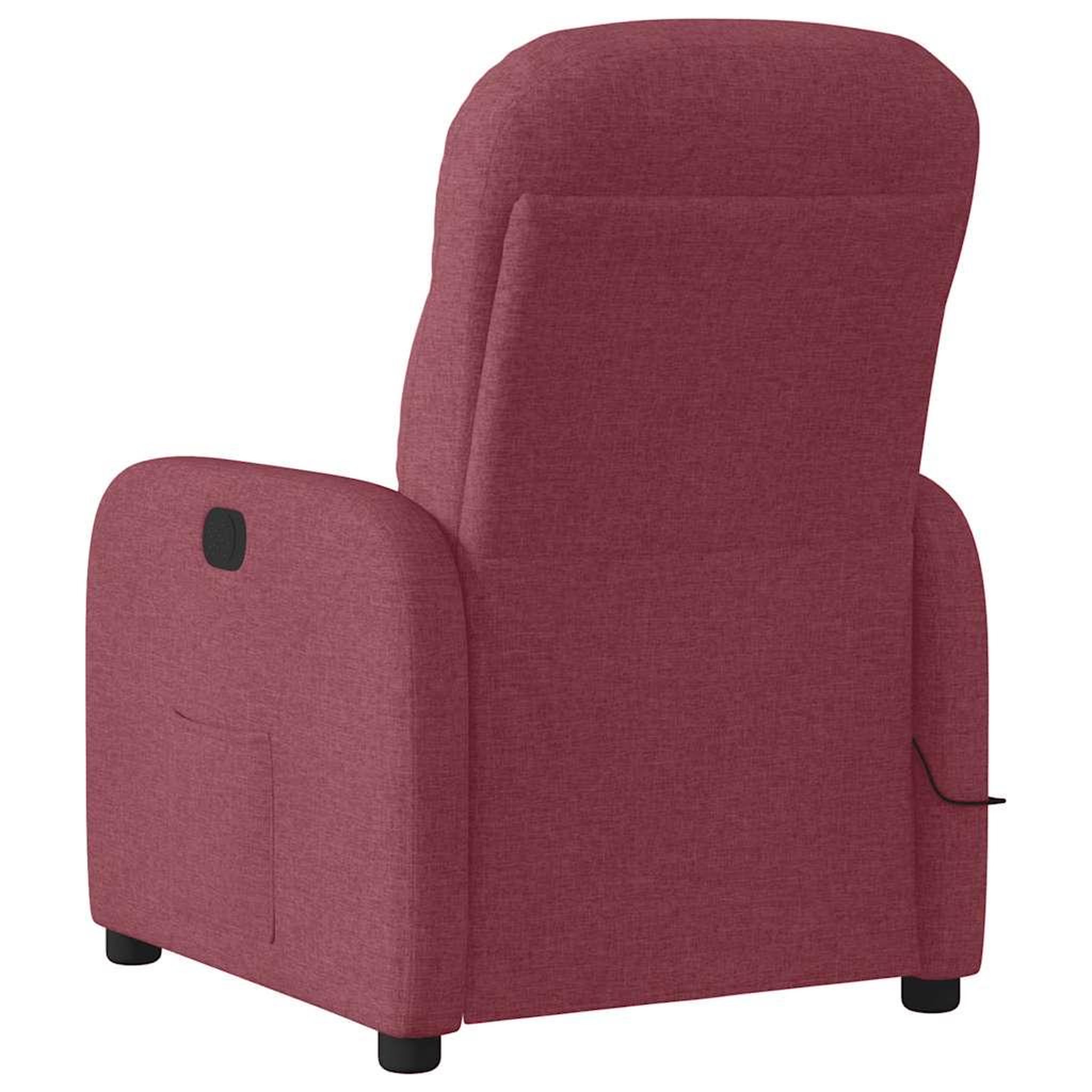 Voir la diapositive 5 : VIDAXL Fauteuil de massage inclinable Rouge bordeaux Tissu