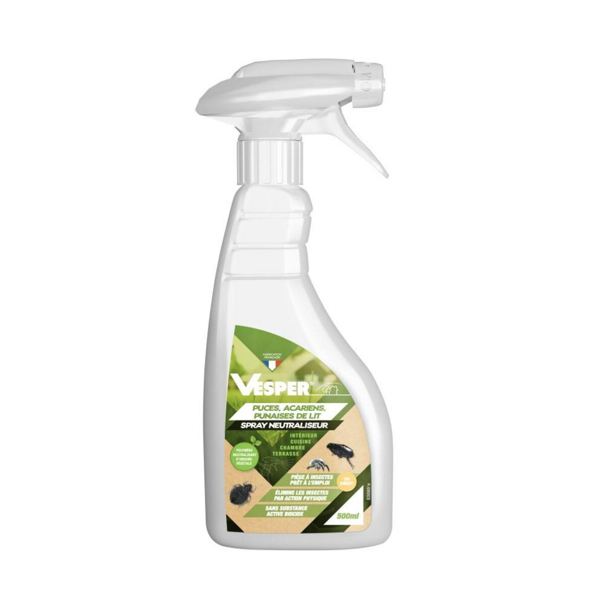 Vesper Spray neutraliseur puces/acariens/punaises 500 ml - origine végétale