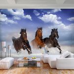 Paris Prix Papier Peint  Horses in the Snow. Coloris disponibles : Multicolore