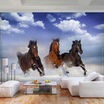 Paris Prix Papier Peint  Horses in the Snow. Coloris disponibles : Multicolore