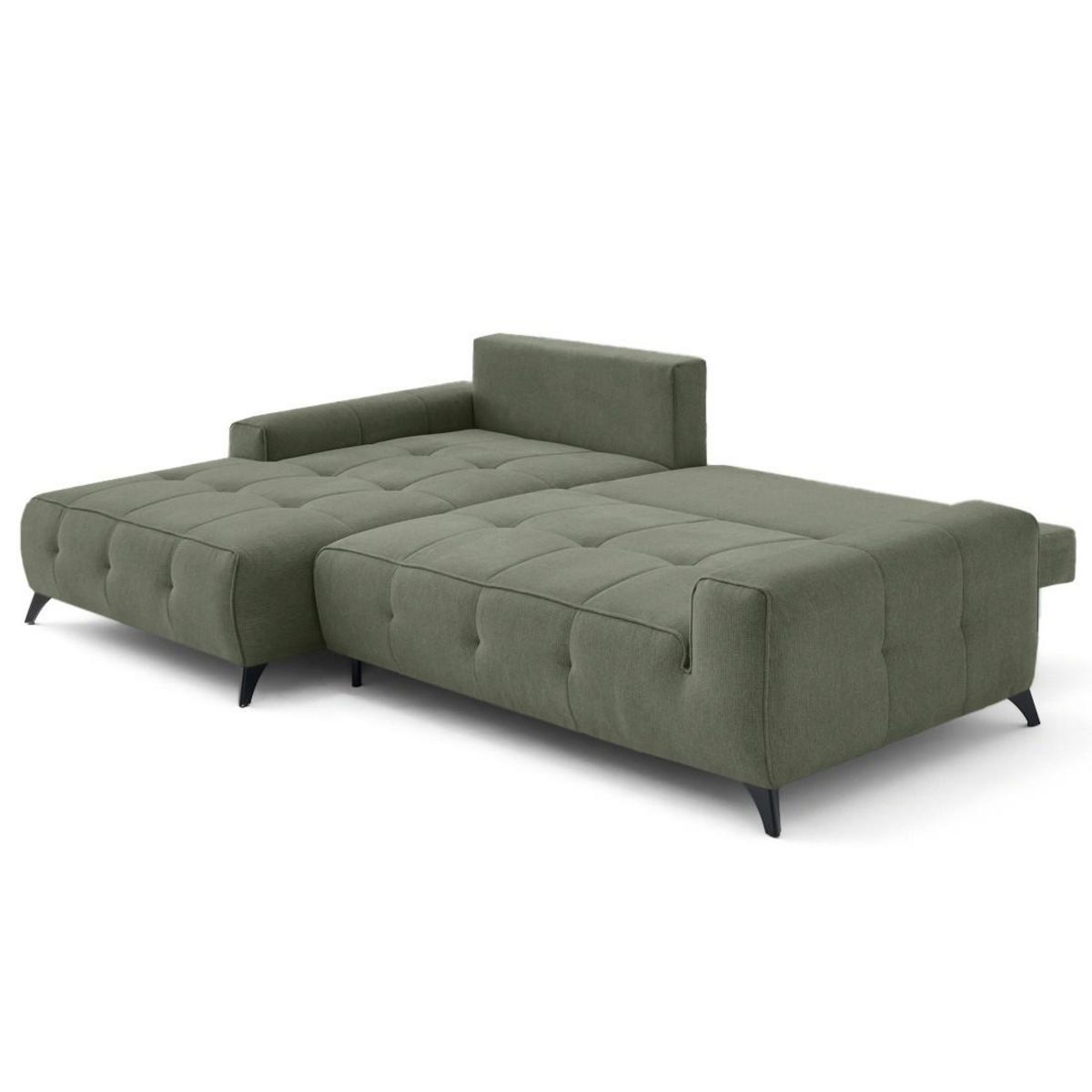 BEST MOBILIER Rimini - canapé d'angle gauche 4 places convertible avec coffre en tissu texturé