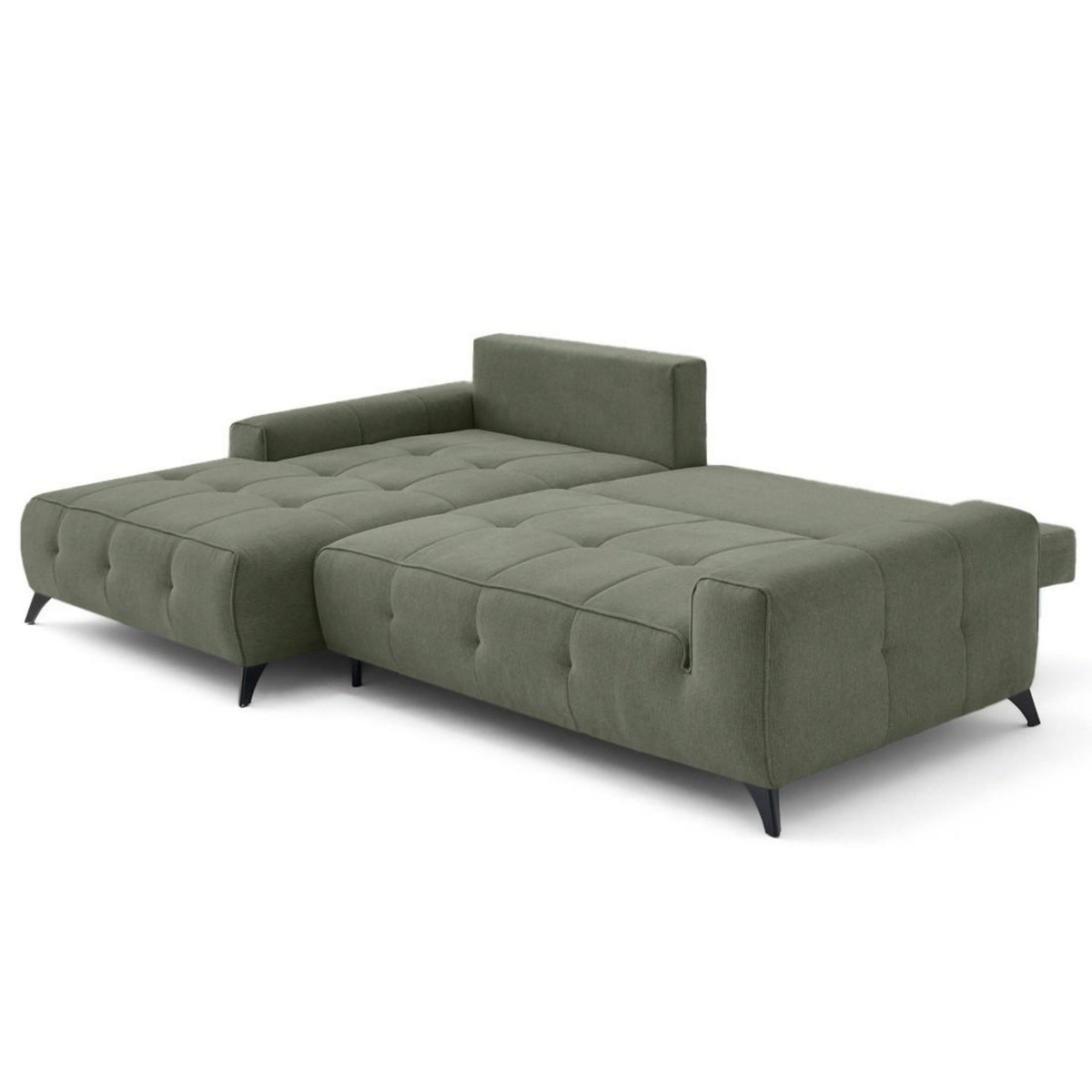 BEST MOBILIER Rimini - canapé d'angle gauche 4 places convertible avec coffre en tissu texturé