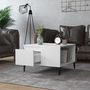 Voir la diapositive 3 : VIDAXL Table basse blanc 55x55x36,5 cm bois d ingénierie