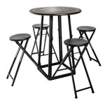 ATMOSPHERA Ensemble Table de Jardin & 4 Chaises  To Paris  77cm Noir