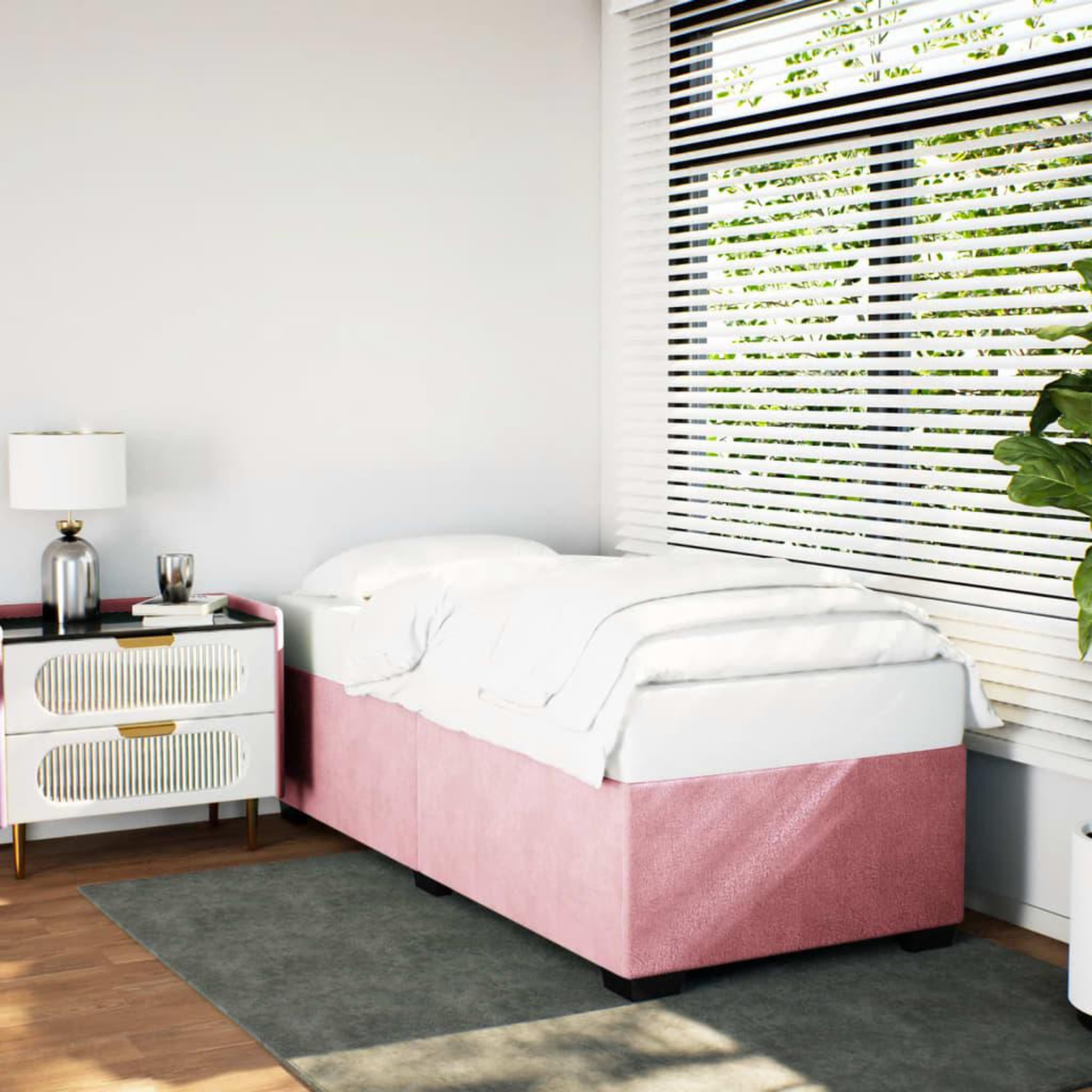 VIDAXL Cadre de lit sans matelas rose 90x200 cm velours