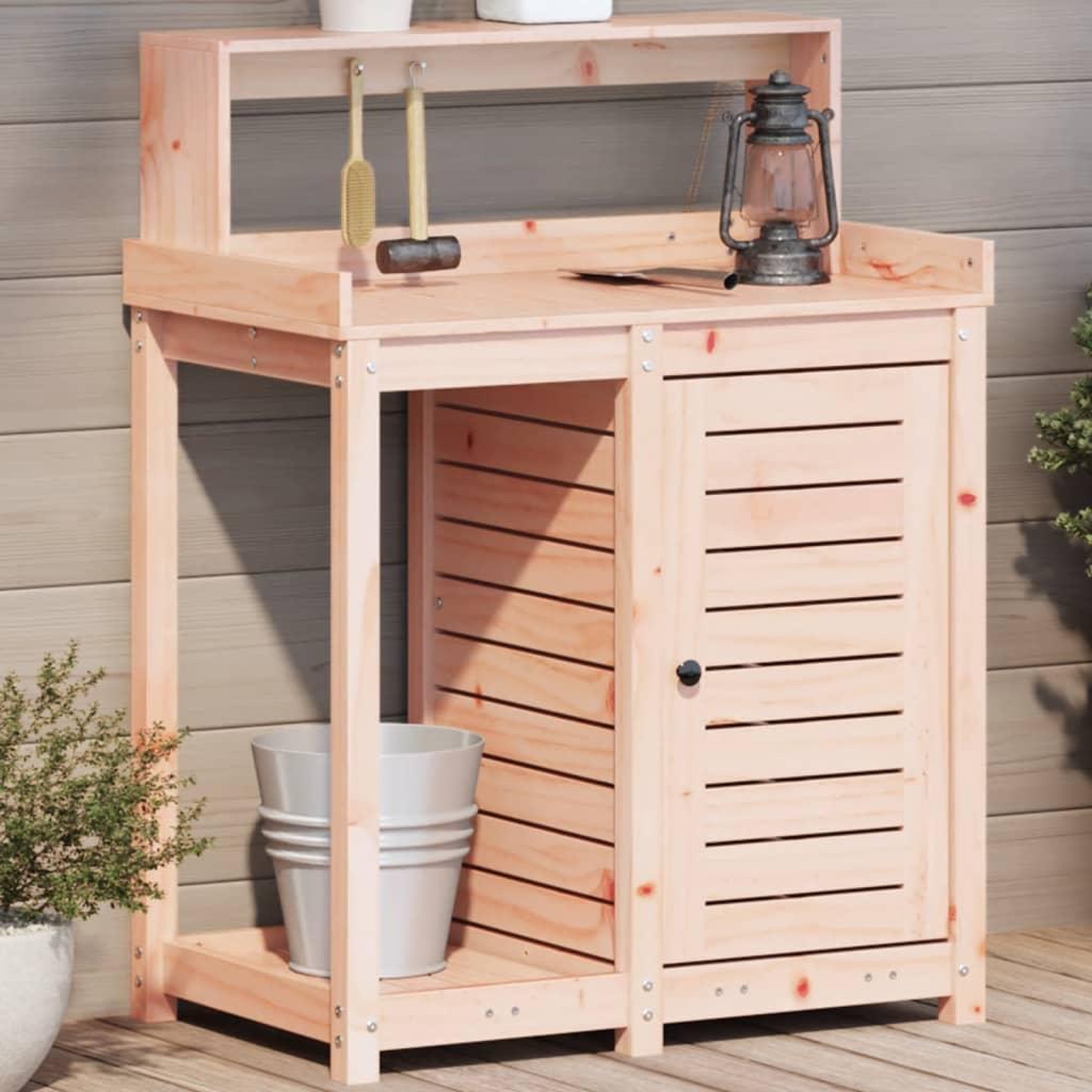 VIDAXL Table de rempotage avec etageres bois massif de douglas