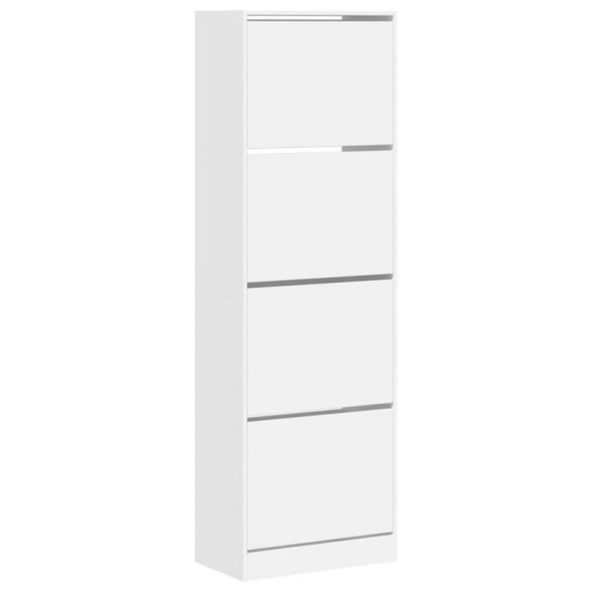 VIDAXL Armoire à chaussures 4 tiroirs rabattables blanc 60x34x187,5 cm