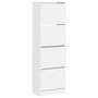 Voir la diapositive 2 : VIDAXL Armoire à chaussures 4 tiroirs rabattables blanc 60x34x187,5 cm