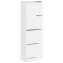Voir la diapositive 2 : VIDAXL Armoire à chaussures 4 tiroirs rabattables blanc 60x34x187,5 cm