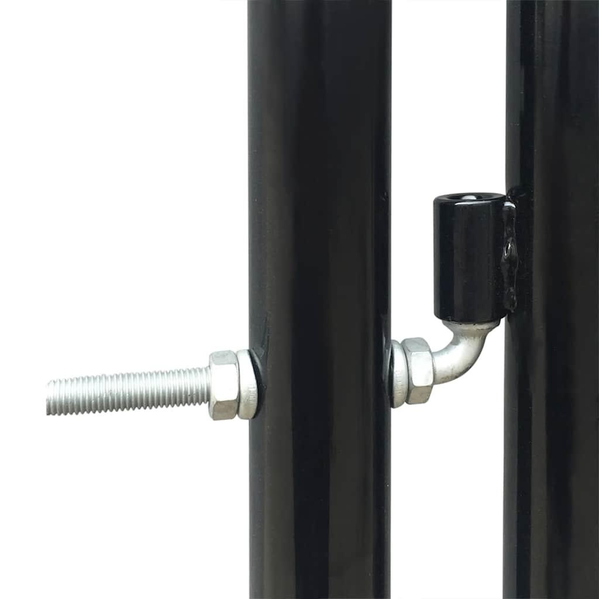 Voir la diapositive 3 : VIDAXL Portail de cloture noir a une porte 300x175 cm