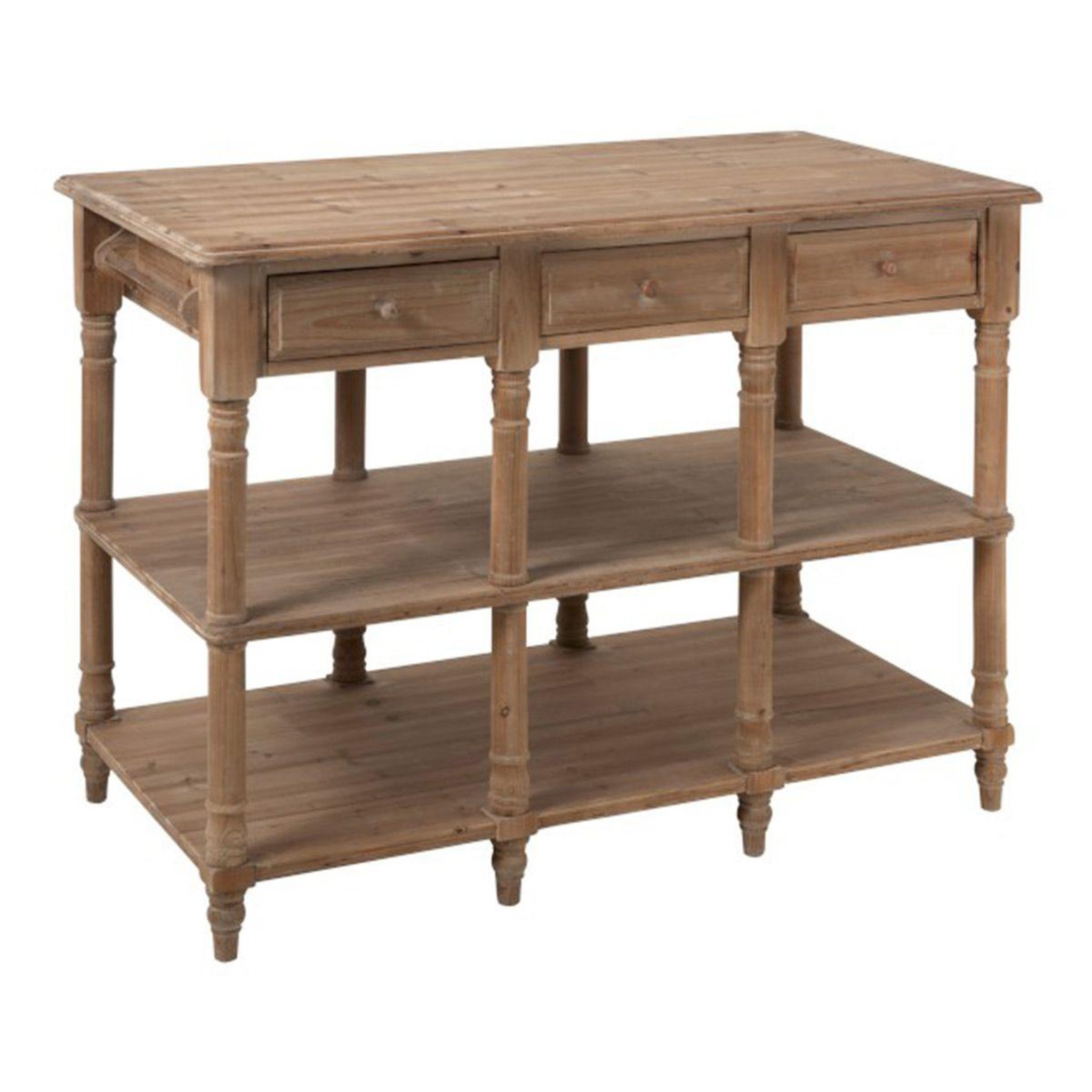 Voir la diapositive 1 : J-LINE Console 6 tiroirs en bois  bianca  131cm naturel