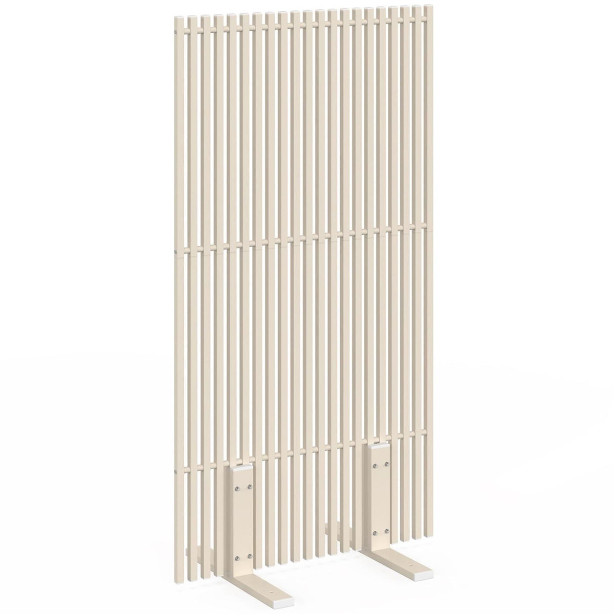 ID MARKET Paravent extérieur ajouré claustra décoratif 80 x 150 cm persiennes verticales métal beige