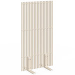 ID MARKET Paravent extérieur ajouré claustra décoratif 80 x 150 cm persiennes verticales métal beige