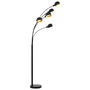 Voir la diapositive 4 : VIDAXL Lampadaire 200 cm 5 x E14 Noir et dore