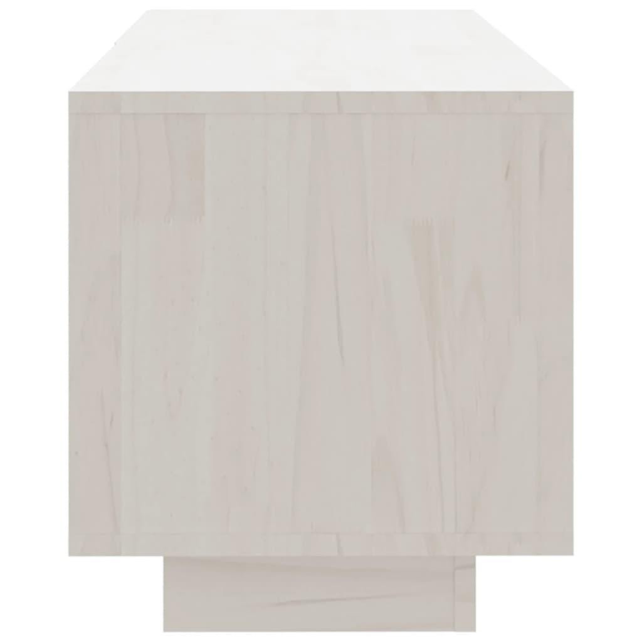 Voir la diapositive 5 : VIDAXL Meuble TV Blanc 110x30x33,5 cm Bois de pin massif