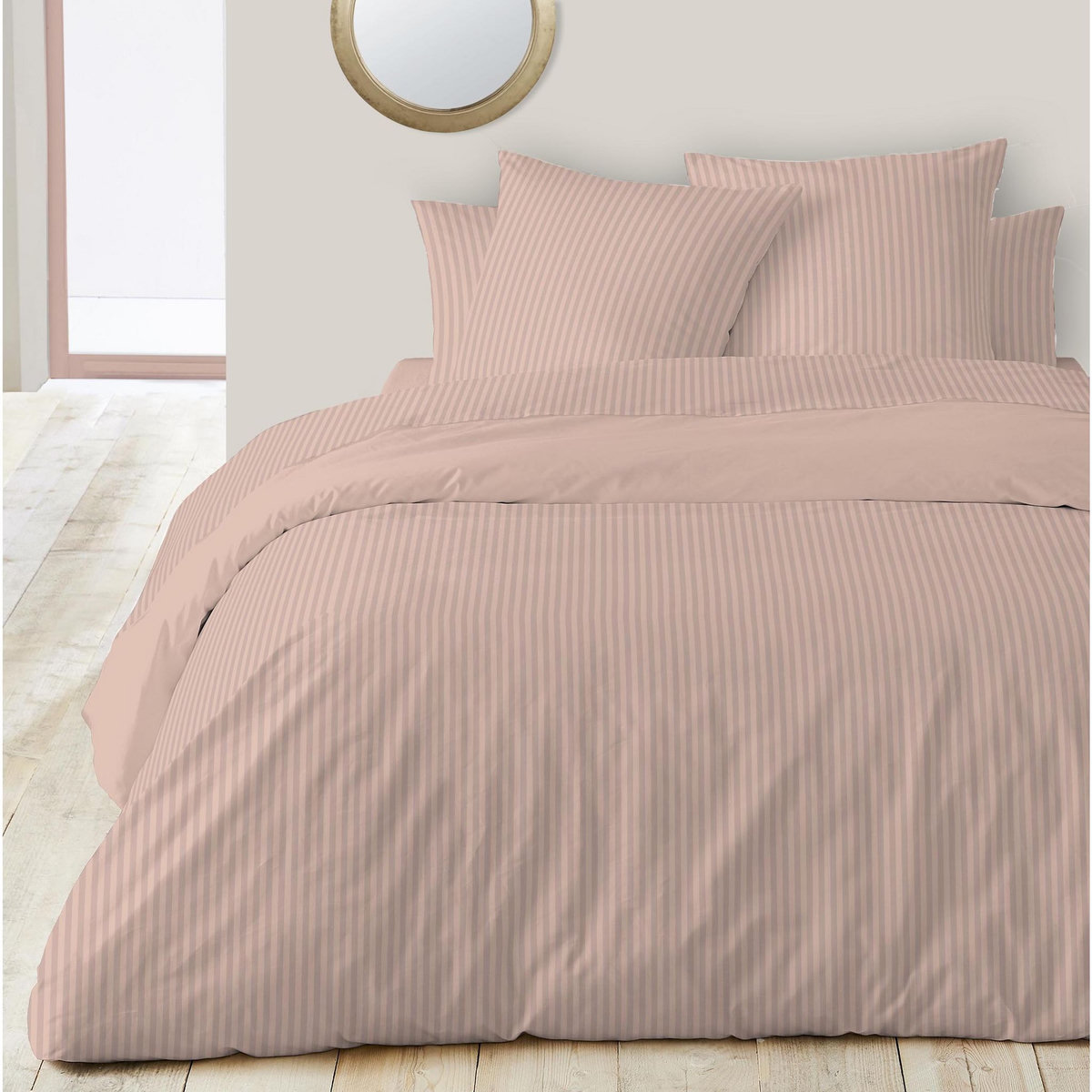 Parure de drap unie en satin de coton 70 fils 