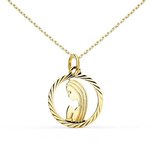 L'ATELIER D'AZUR Collier - Médaille Vierge Or Jaune - Chaîne Dorée