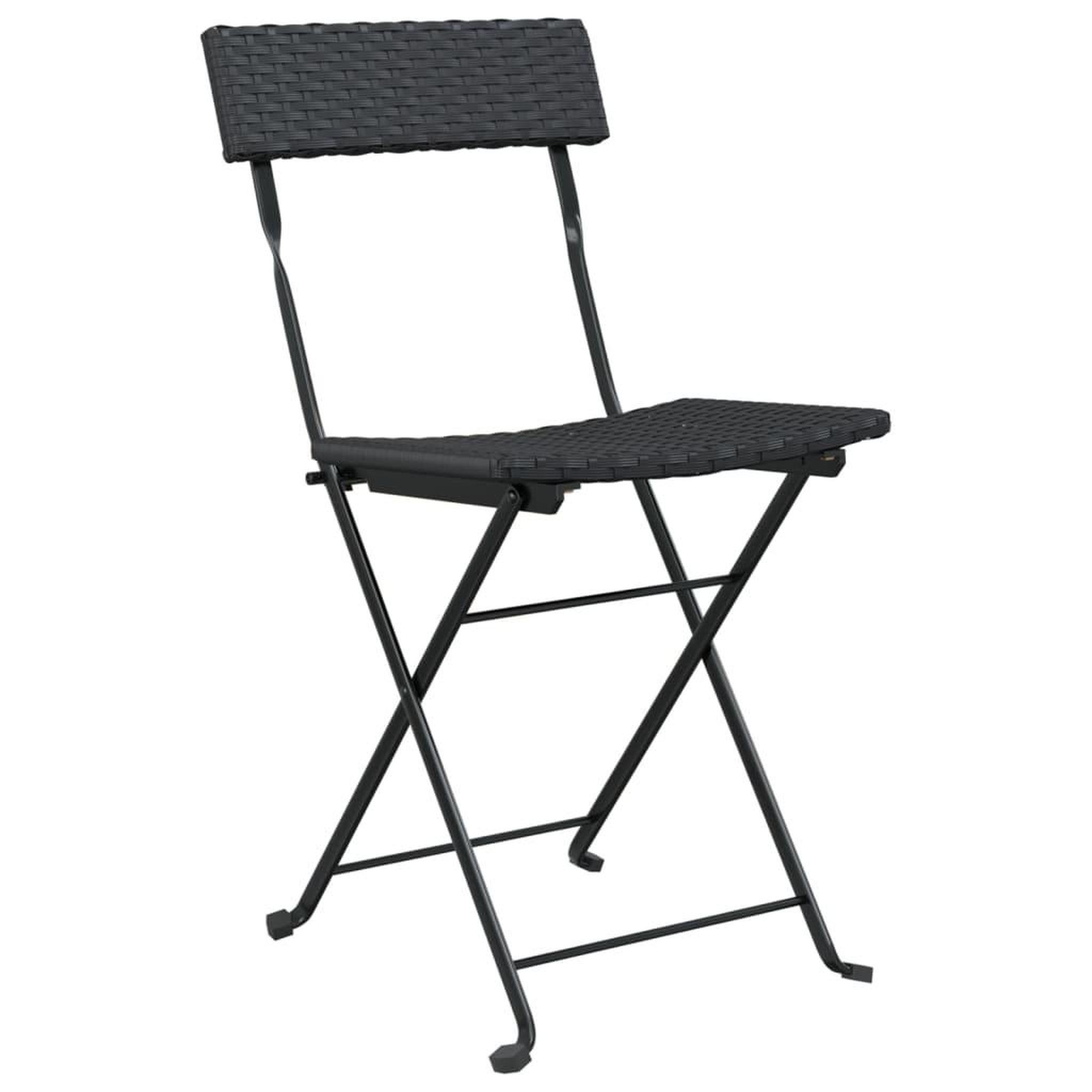 Voir la diapositive 4 : VIDAXL Ensemble de bistro pliable 3 pcs Noir Resine tressee
