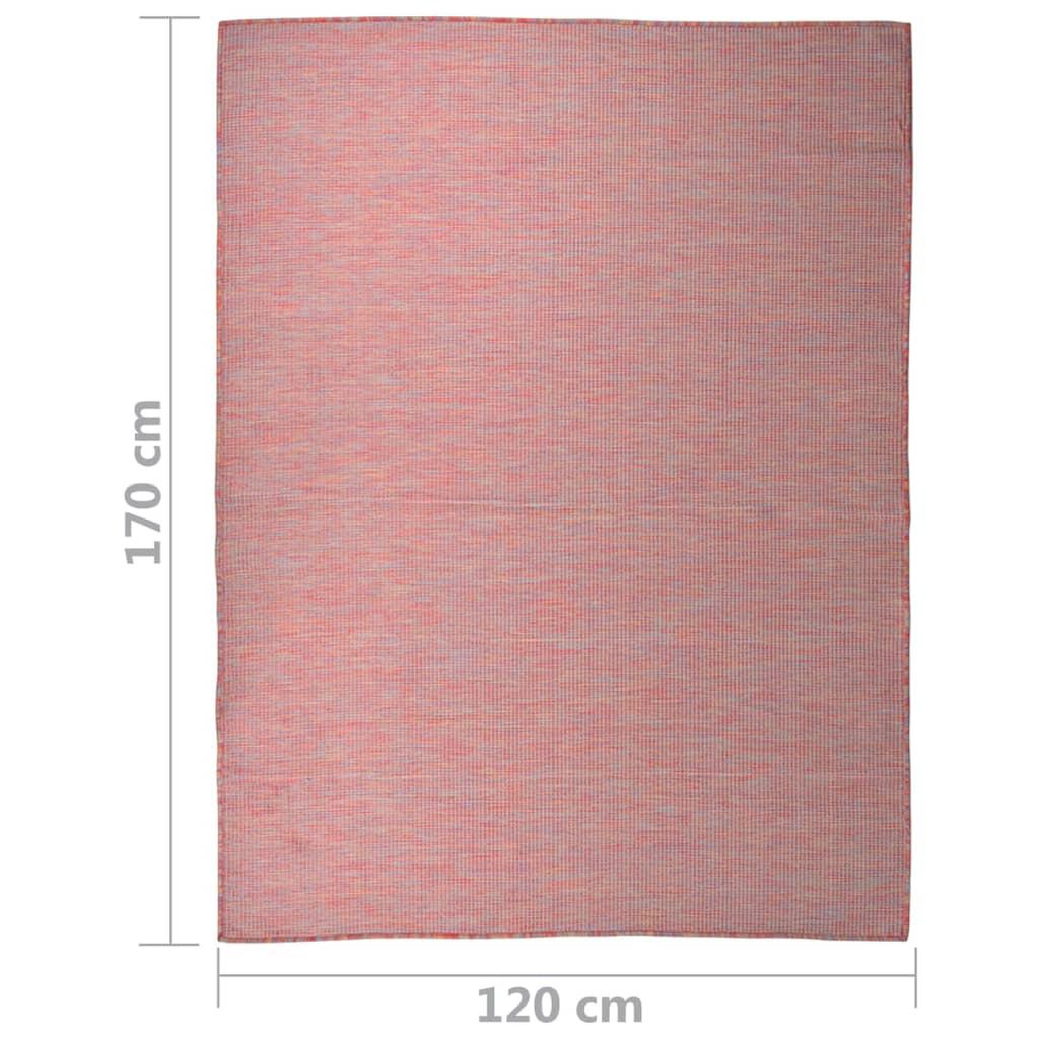 Voir la diapositive 6 : VIDAXL Tapis a tissage plat d'exterieur 120x170 cm Rouge