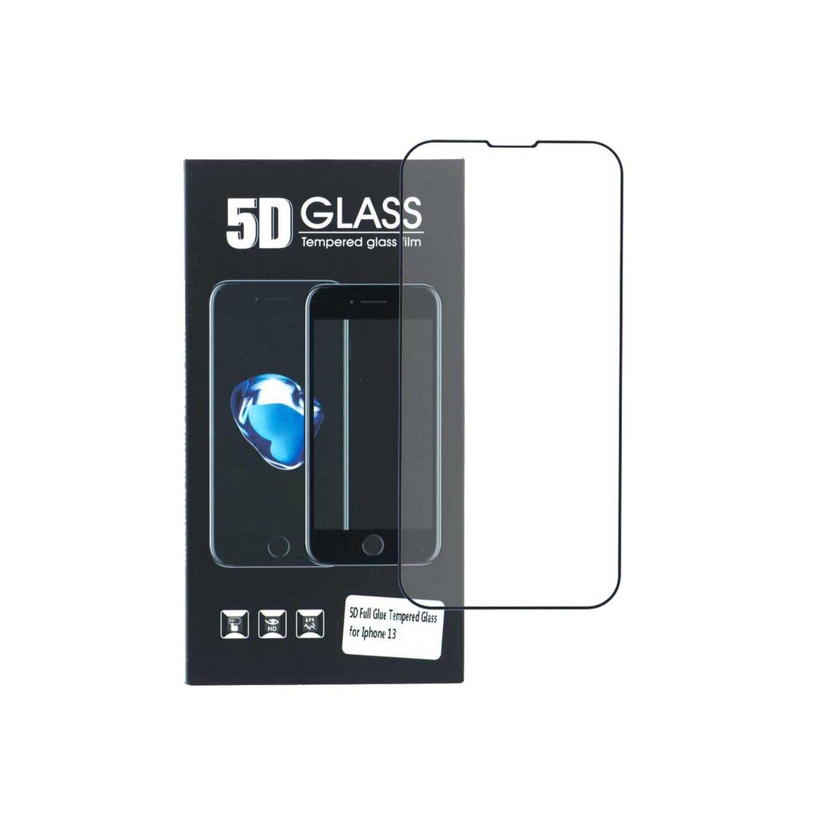 amahousse Vitre de protection d'écran iPhone 13 avec bords noirs en verre  trempé