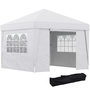 Voir la diapositive 1 : OUTSUNNY Tonnelle barnum pop-up 3 x 3 x 2,75 m anti-UV 30+ sac transport et lestage inclus blanc