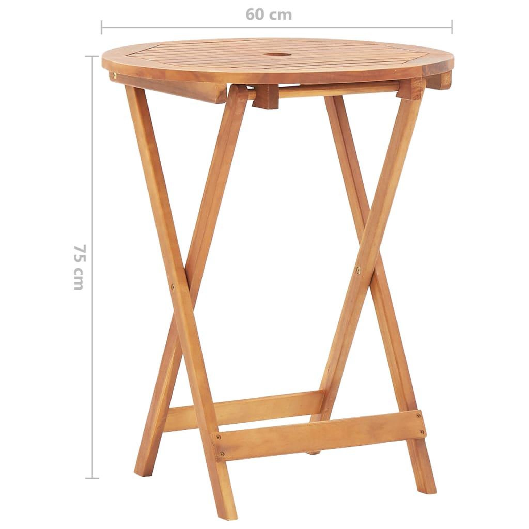 Voir la diapositive 6 : VIDAXL Table pliable de jardin 60x75 cm bois d'acacia massif