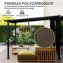 Voir la diapositive 6 : OUTSUNNY Pergola adossée en aluminium 3 x 3 m - goutières - anthracite toit polycarbonate fumé