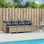 VIDAXL Salon de jardin avec coussins 5 pcs beige resine tressee