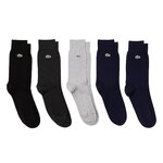 Lacoste X5 Paires de Chaussettes Gris/Noir Homme Lacoste Socks. Coloris disponibles : Bleu