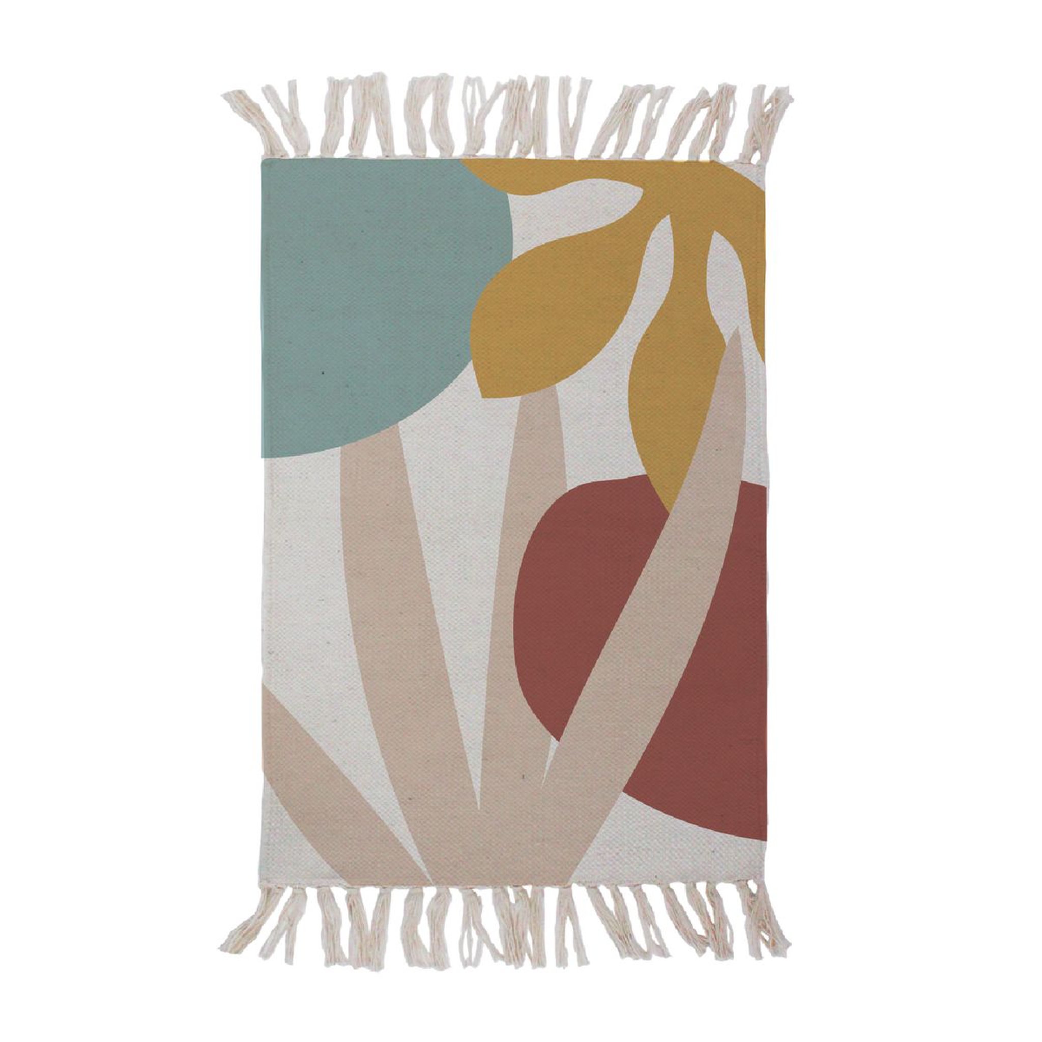 Tapis déco en coton motif abstrait 