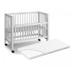 TISSI Lit blanc avec matelas 90x40